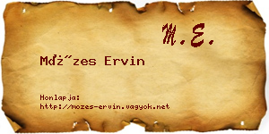 Mózes Ervin névjegykártya
