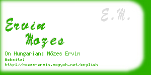 ervin mozes business card